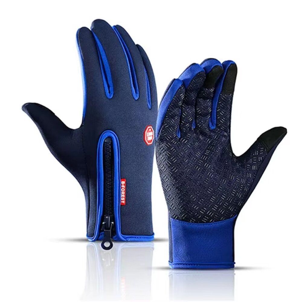 Winter Touchscreen Gloves Blue Windproof Warm Anti-Slip Cycling Driving Outdoor